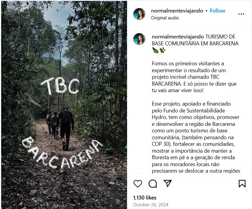 Projeto apoiado pelo Fundo de Sustentabilidade Hydro ganha o Prêmio Simineral de Comunicação por meio de post de influenciadora digital